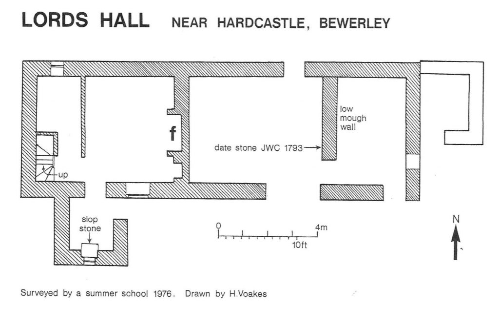 Lords Hall Plan from "History of Nidderdale"