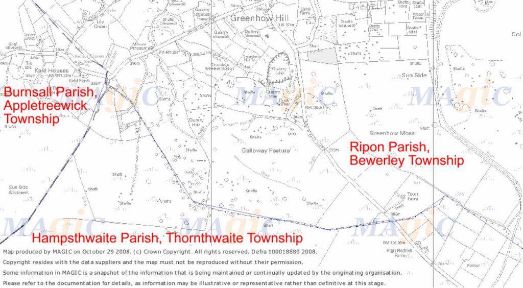 Greenhow Hill Parish Boundaries