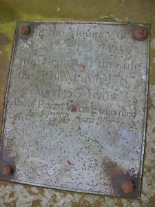 Plaque on Vipont Tomb at St Mary's Church